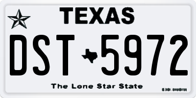 TX license plate DST5972