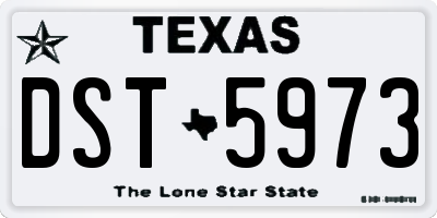 TX license plate DST5973