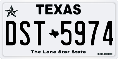 TX license plate DST5974