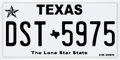 TX license plate DST5975