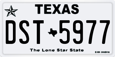 TX license plate DST5977