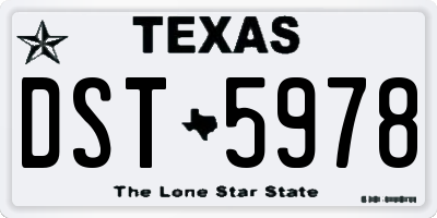 TX license plate DST5978