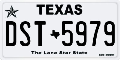 TX license plate DST5979