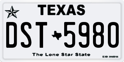 TX license plate DST5980