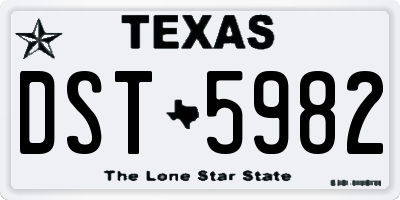 TX license plate DST5982