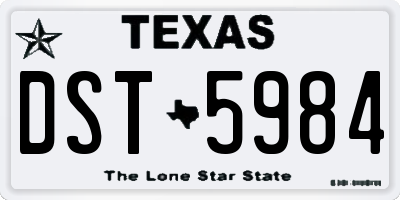 TX license plate DST5984