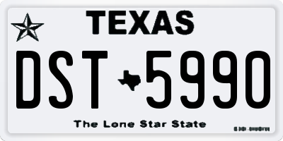 TX license plate DST5990