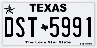TX license plate DST5991