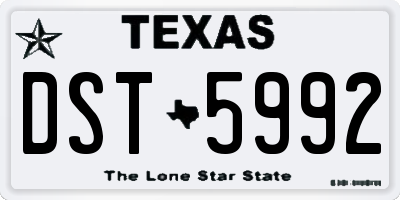 TX license plate DST5992