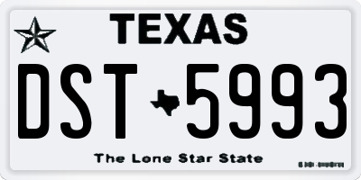 TX license plate DST5993