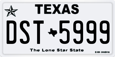 TX license plate DST5999