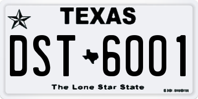 TX license plate DST6001
