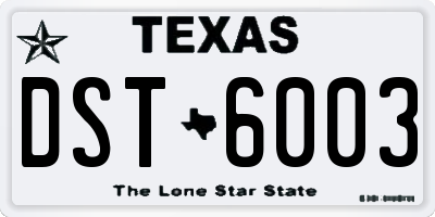 TX license plate DST6003
