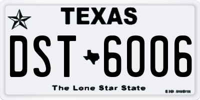 TX license plate DST6006