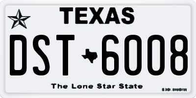 TX license plate DST6008