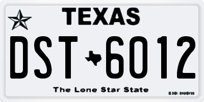 TX license plate DST6012