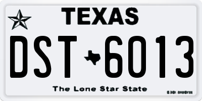 TX license plate DST6013