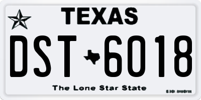 TX license plate DST6018