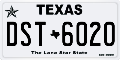 TX license plate DST6020