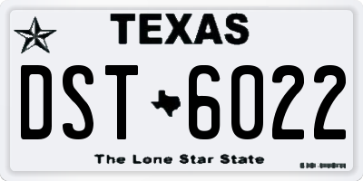 TX license plate DST6022