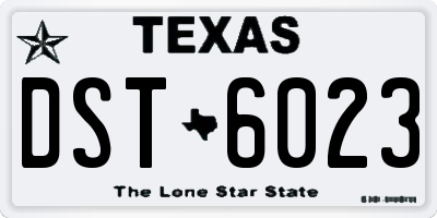 TX license plate DST6023