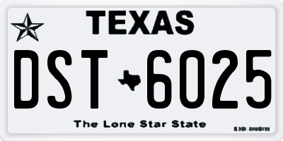 TX license plate DST6025
