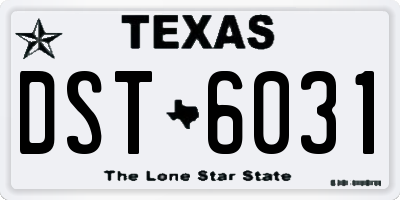TX license plate DST6031