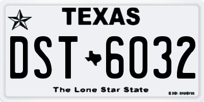 TX license plate DST6032