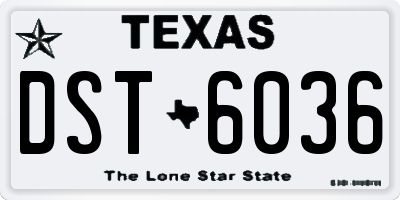 TX license plate DST6036