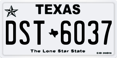 TX license plate DST6037