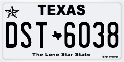 TX license plate DST6038