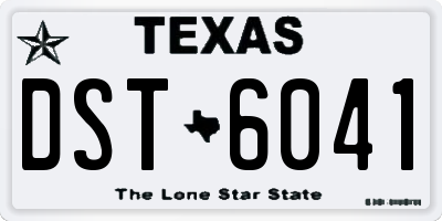 TX license plate DST6041