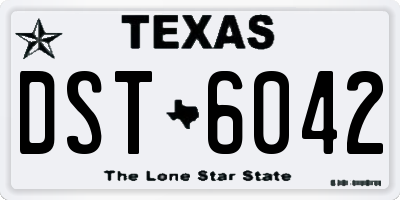 TX license plate DST6042