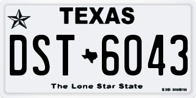 TX license plate DST6043