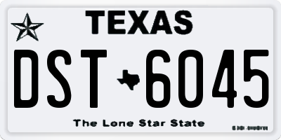 TX license plate DST6045