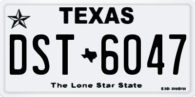 TX license plate DST6047