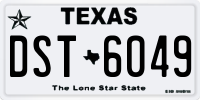 TX license plate DST6049