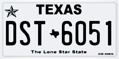TX license plate DST6051