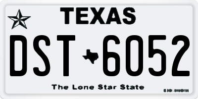 TX license plate DST6052
