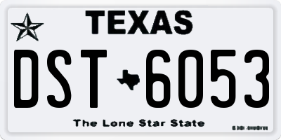 TX license plate DST6053