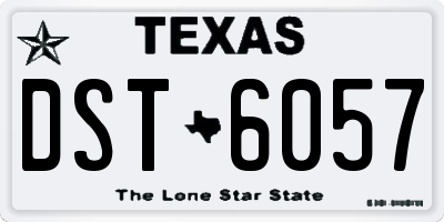 TX license plate DST6057
