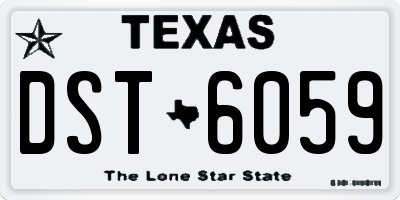 TX license plate DST6059