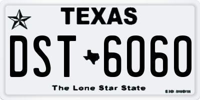 TX license plate DST6060