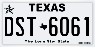 TX license plate DST6061