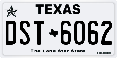 TX license plate DST6062