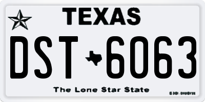 TX license plate DST6063
