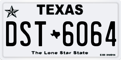 TX license plate DST6064
