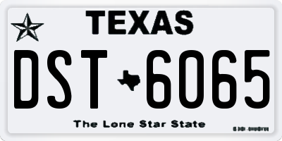 TX license plate DST6065