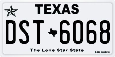 TX license plate DST6068