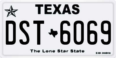 TX license plate DST6069